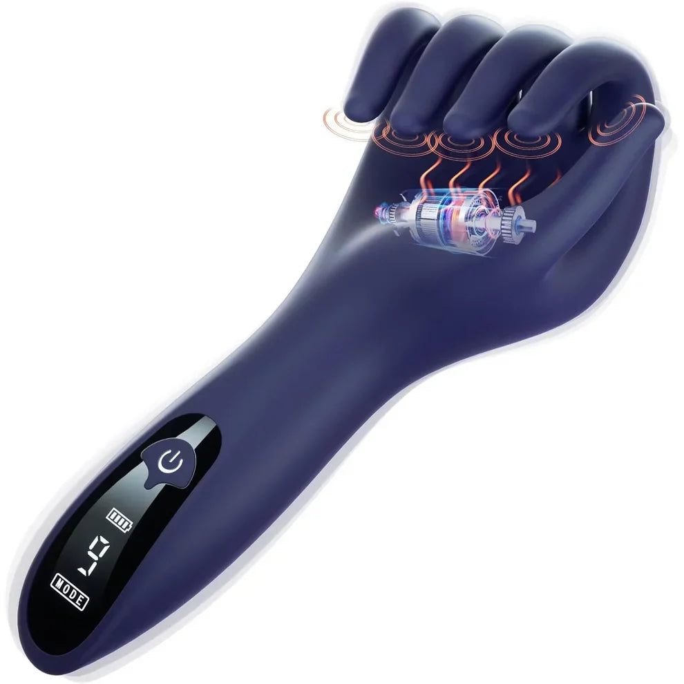 LCD Display Finger-Shaped Penis Trainer Vibrator Glans Stimulator with 9 Vibrations