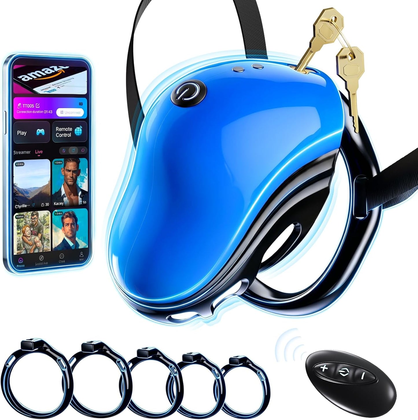 Chastity Cage BDSM Penis Trainer Vibrator Sleeve with 10 Vibration Modes