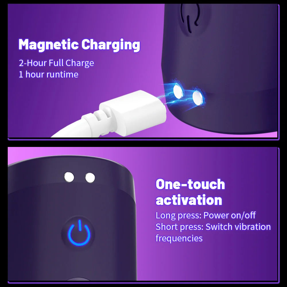 Bluetooth Penis Delay Trainer Cock Ring Glans Massager with 10 Vibrations