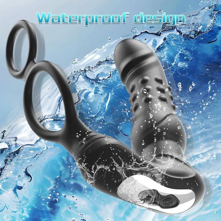 3 IN 1 Anal Vibrator Prostate Massage Stimulator with 10 Wobbles & 10 Vibration Modes