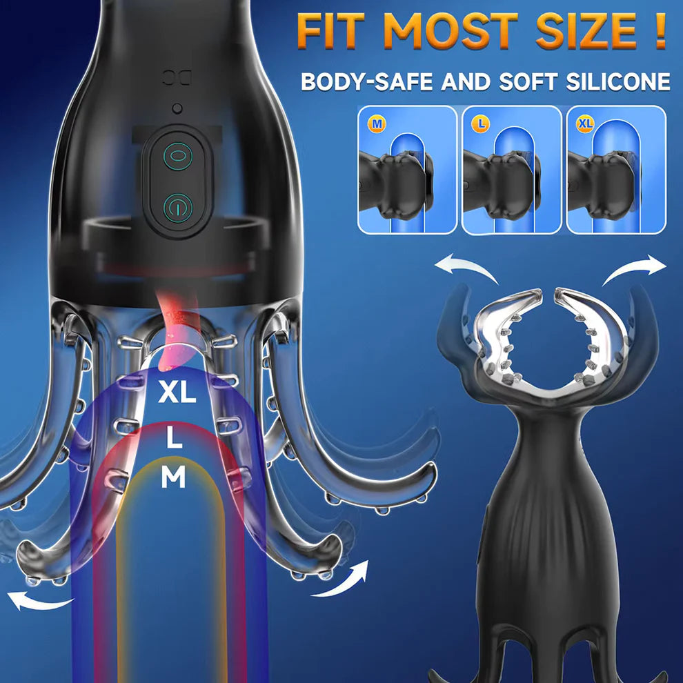 Penis Trainer Vibrator Glans Stimulator Oral Sex Masturbator with 9 Modes
