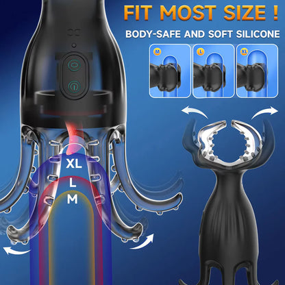 Penis Trainer Vibrator Glans Stimulator Oral Sex Masturbator with 9 Modes