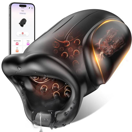 Mouth Oral Masturbator Blowjob Stroker Penis Trainer with 10 Vibrating Modes
