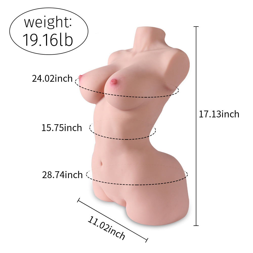 Hermosa - 21.61LB Life Size Torso Sex Doll With Big Breasts And Thin Waist