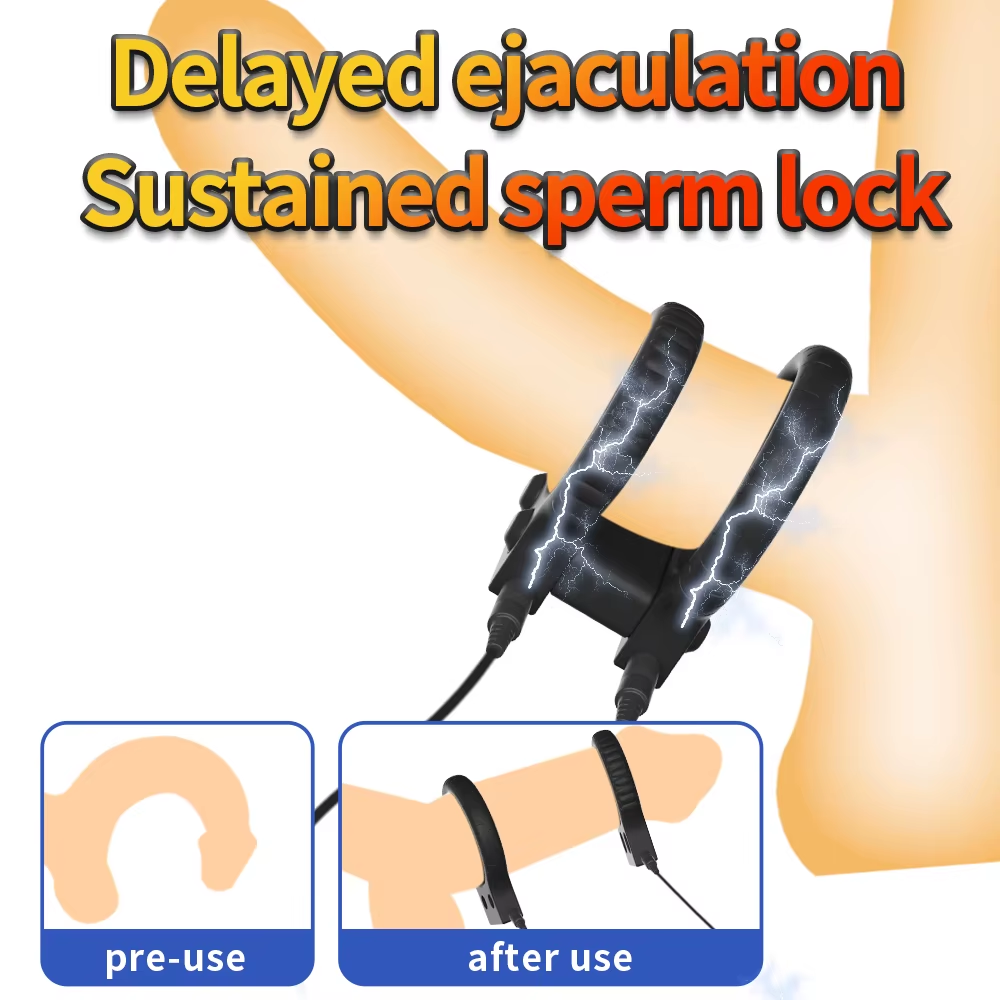 Electric Shock Lock Cock Ring Penis Trainer Stimulator Delay Ejaculation