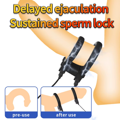 Electric Shock Lock Cock Ring Penis Trainer Stimulator Delay Ejaculation