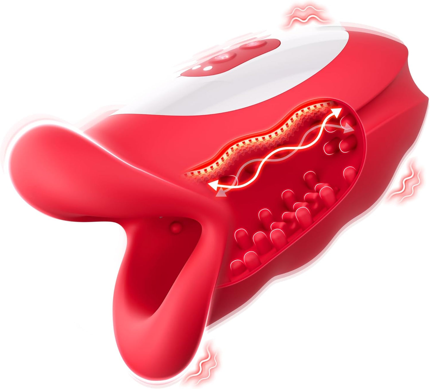 360° Blowjob Stroker Vibrator Penis Trainer Maturbator with 10 Waving & Vibrating Modes