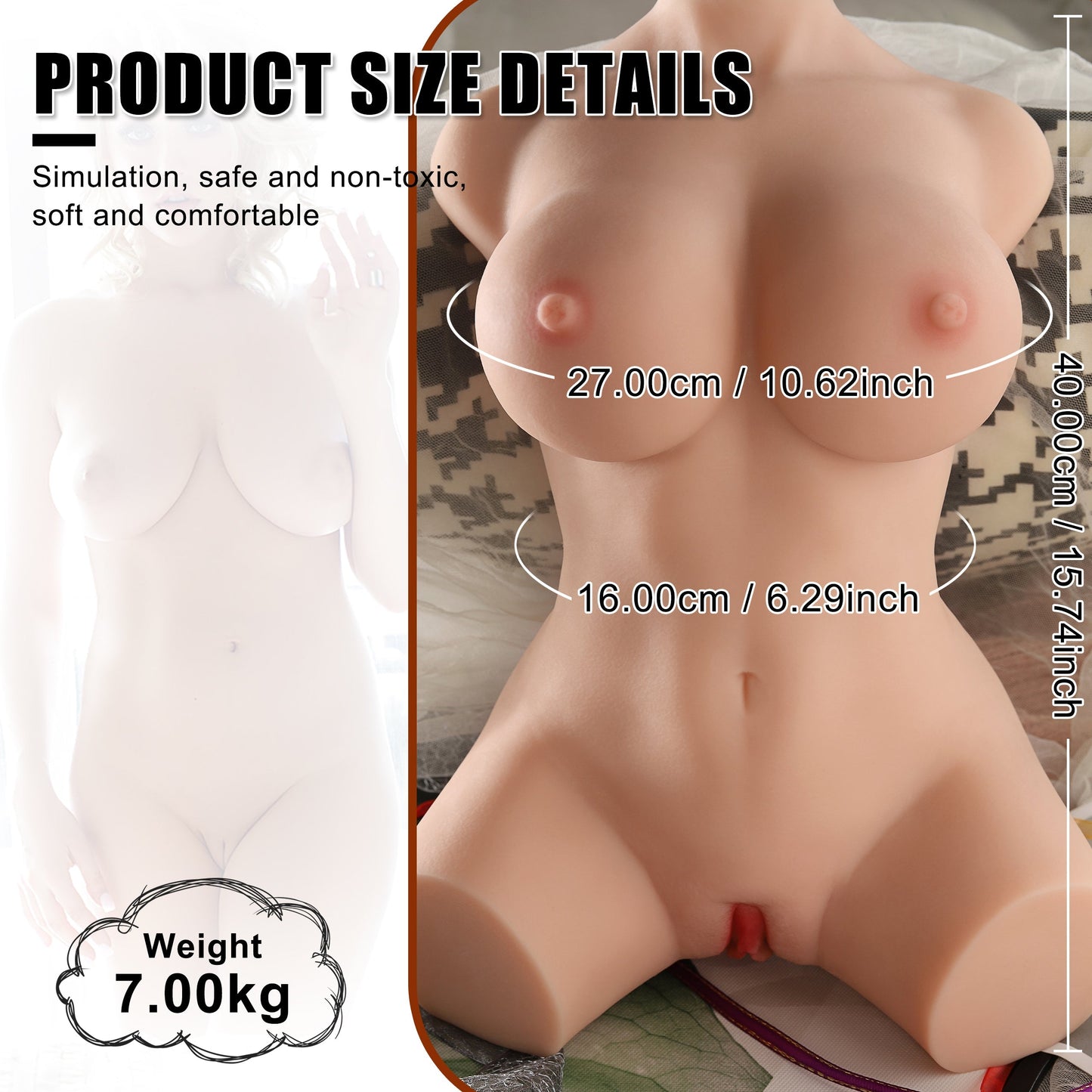 Melida - 15.43LB Realistic Adult Sex Doll Pocket Pussy