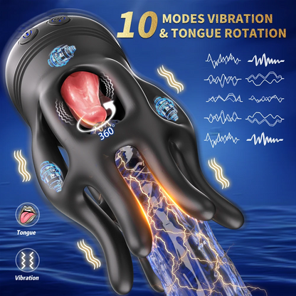 Glans Trainer Vibrator Penis Trainer Massage with 10 Vibration & Rotation Modes