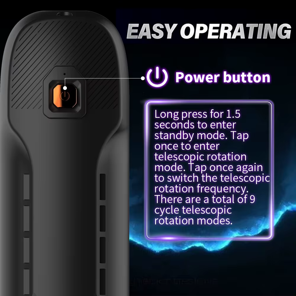 Automatic Masturbator Pocket Pussy Sex Machine with 9 Thrusting & 9 Rotating Modes