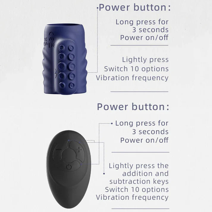 Penis Trainer Vibrator Cock Ring Sleeve Stimulator with 10 Vibration Modes