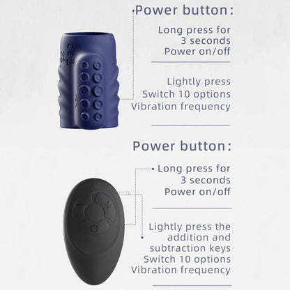 Penis Trainer Vibrator Cock Ring Sleeve Stimulator with 10 Vibration Modes