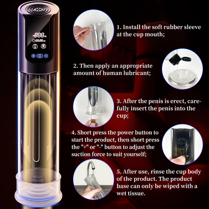 Electric Penis Pump Erection Trainer Blowjob with 4 Powerful Suction Modes