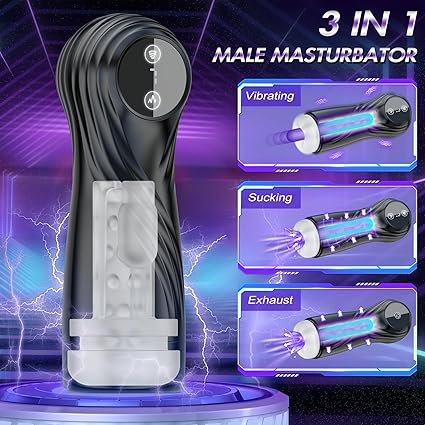 3 in 1 Automatic Male Masturbator Cup Blowjob with 7 Modes Sucking & Vibrating