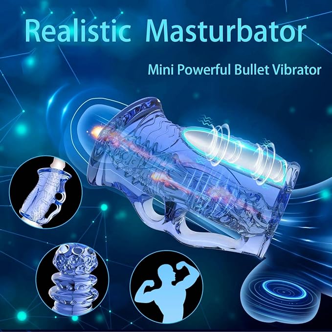 3D Realistic Electric Male Masturbator Pocket Pussy with 10 Vibration Modes