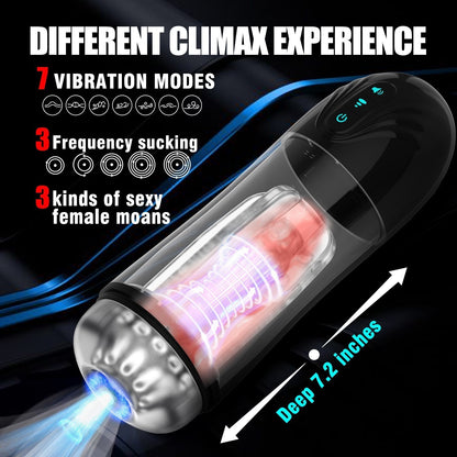 Automatic Masturbator Penis Pump with 3 Sucking & 7 Thrusting & Vibrating Modes