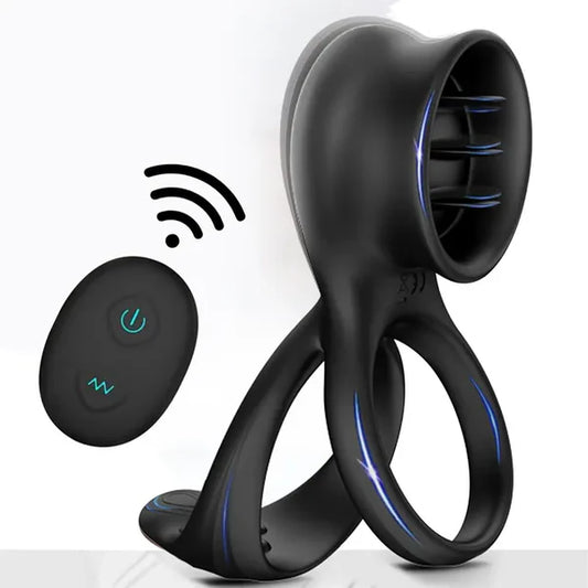 Electric Penis Ring Vibrator Glans Stimulator Masturbator with 7 Vibration Modes