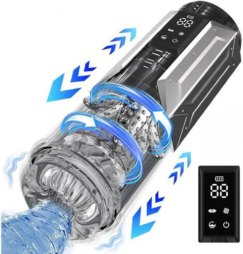 Automatic Masturbator Penis Pump Blowjob with 7 Sucking& Vibrating& Thrusting& Rotating Modes
