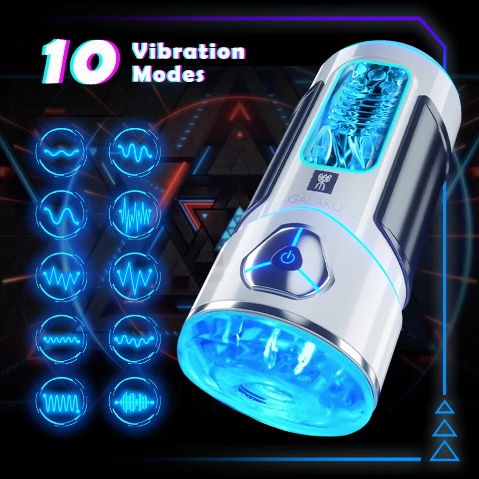 Automatic Masturbator Penis Trainer Vibrator Stroker with 10 Vibration Modes